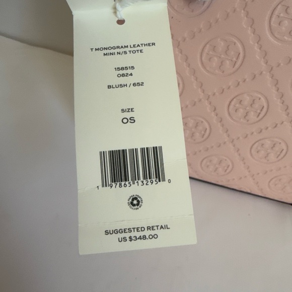 NWT!! Tory Burch T Monogram Leather Mini N/S Tote Crossbody In Blush - Picture 10 of 12